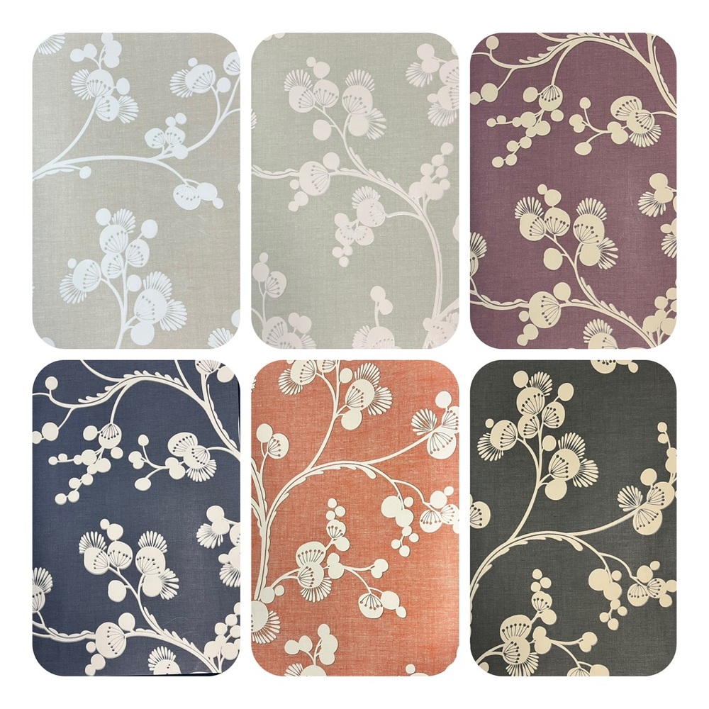 6 Large Multicolor DAHLIA TRAIL Floral DIY Arts & Crafts Wallpaper Sample Sheets